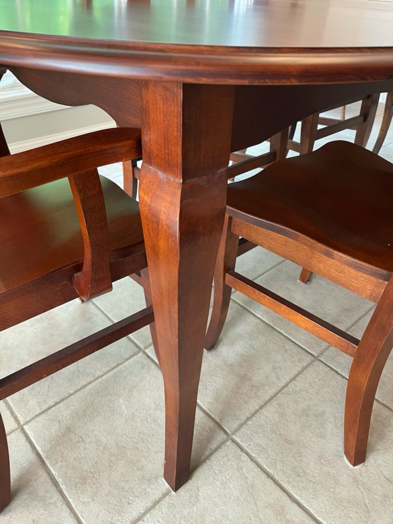 WALTER OF WABASH DINING ROOM TABLE WITH SIX DINING CHAIRS