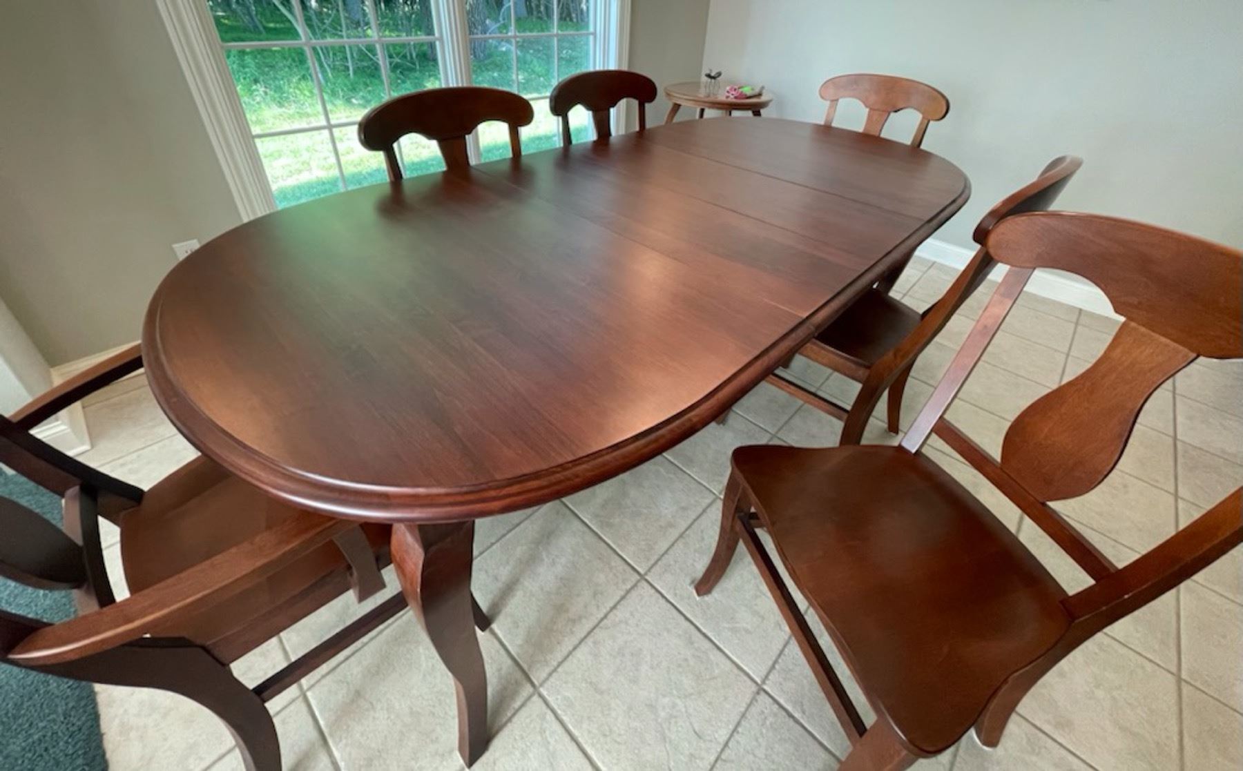 WALTER OF WABASH DINING ROOM TABLE WITH SIX DINING CHAIRS