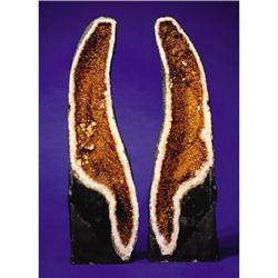 PAIR OF CITRINE GEODE HALVES