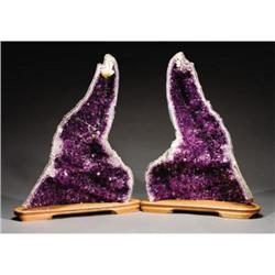 PAIR OF DRAMATIC AMETHYST CATHEDRAL "WINGS"