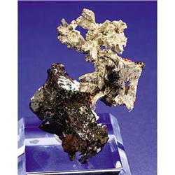 NATIVE SILVER "TREE" ON NATIVE COPPER