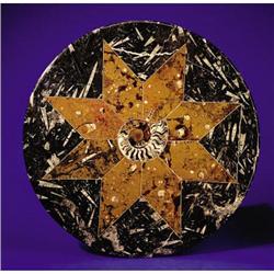 ARTFULLY DESIGNED CIRCULAR FOSSIL TABLETOP