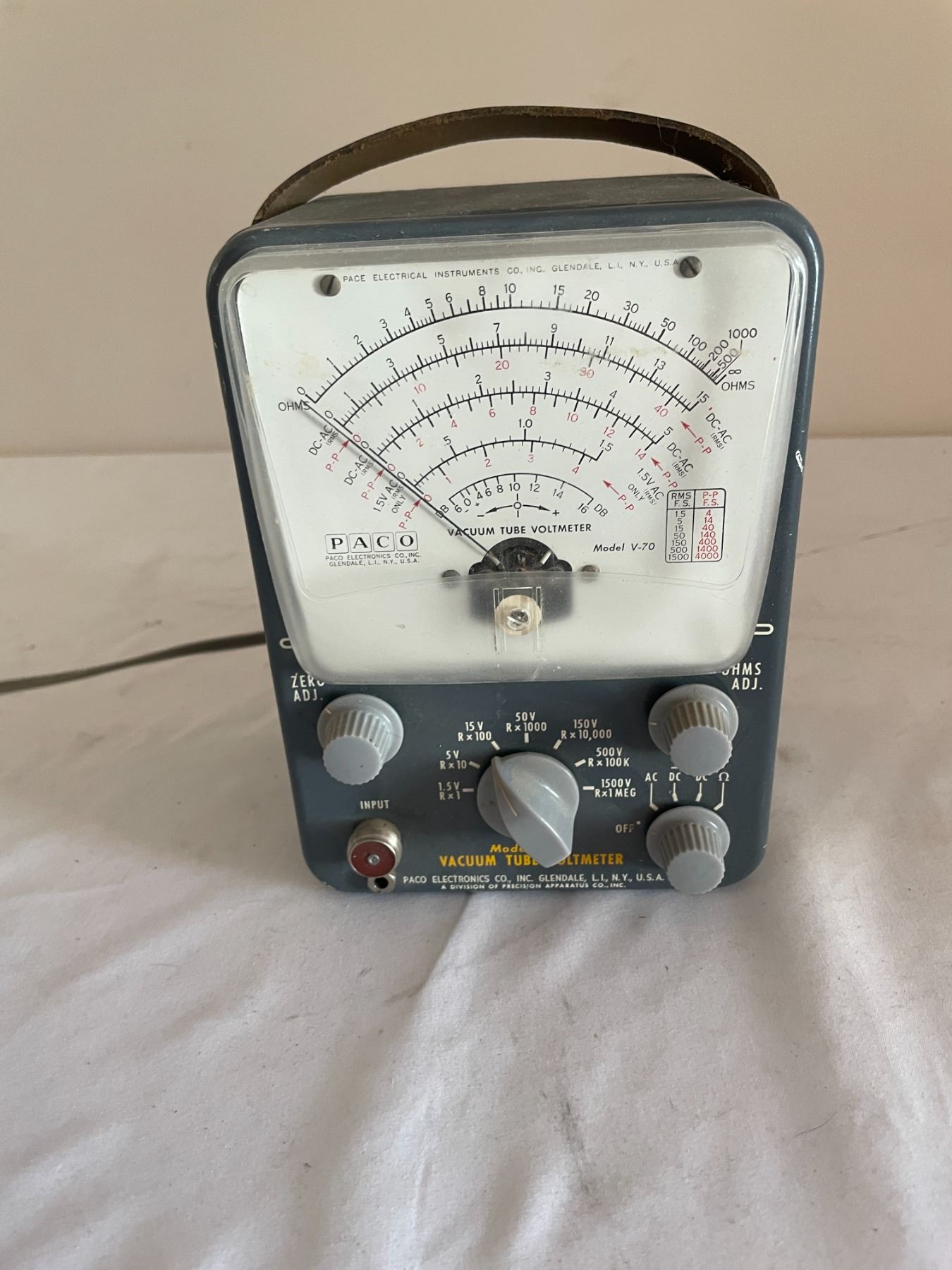 Vintage PACO Model V70 Vacuum Tube Voltmeter