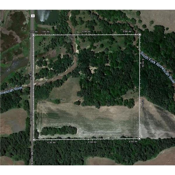 40.7 Acres of Farm Land, Trees and Ninnescah River