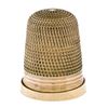 Image 1 : Collectible Antique Birks 9K Gold Engraved Etched Sewing Thimble w/ Ribbed Band