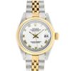 Image 2 : Rolex Ladies 2 Tone White Roman 26MM Oyster Perpetual Datejust Wristwatch
