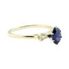 Image 1 : 1.17 ctw Blue Sapphire and Diamond Ring - 14KT Yellow Gold