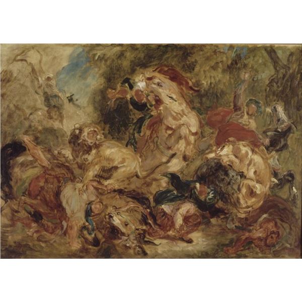 Eugï¿½ne Delacroix - The Lion Hunt