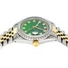 Image 9 : Rolex Mens 2 Tone Green Vignette String Diamond 36MM Datejust Wristwatch