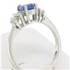 Image 6 : 14K White Gold .93 ctw Pear Cut Solitaire Tanzanite & Round Diamonds Accents Rin