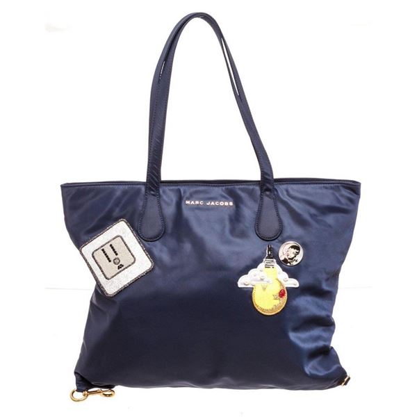 Marc Jacobs Navy Nylon Wingman Shopper Tote