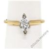 Image 1 : 18kt Yellow and White Gold 0.38 ctw Marquise Cut Diamond Solitaire Engagement Ri