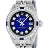 Image 1 : Rolex Ladies Stainless Steel Blue Vignette Diamond & Sapphire Datejust Wristwatc