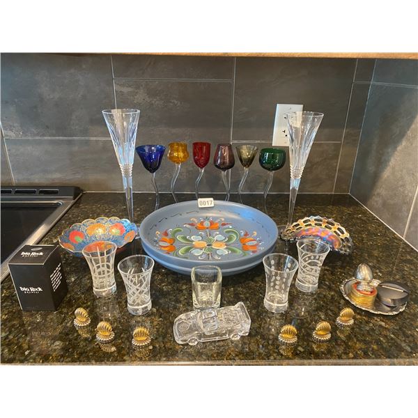 Mini Bar Set. Various Shot Glasses, Flutes and Bowls