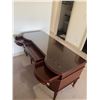 Image 3 : Cherrywood Desk with Glass Top 62"L x 27"D x 31"H