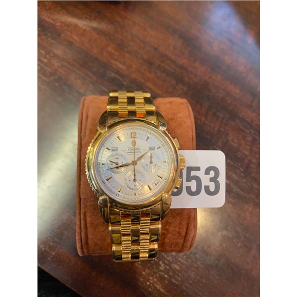 Concord Chronometre Impresario 18k Gold/Sapphire Swiss Watch