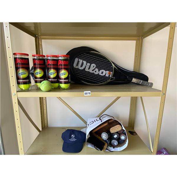 Wilson Tennis Racket and Finn Tennis Balls - Shoe Shining Kit