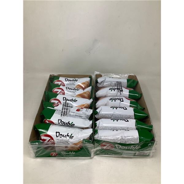 7 Days Double Stuffed Cream & strawberry croissants Lot of 2 x 6 x 75g
