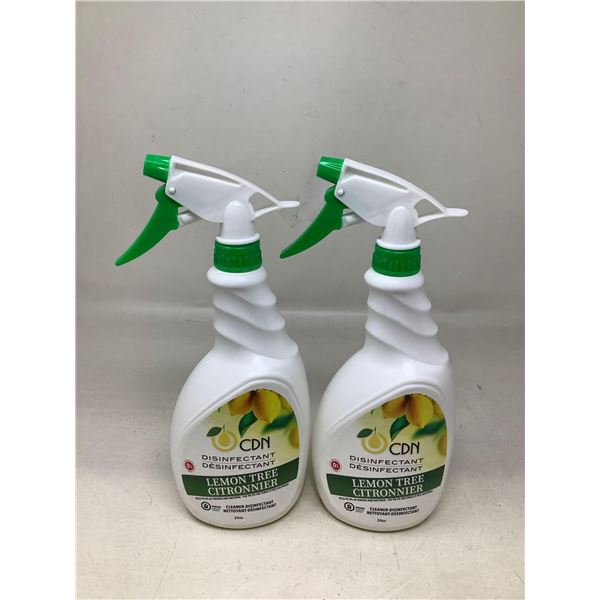 CDN Lemon Tree Disinfectant Cleaner lot of 2 x 24oz bottles