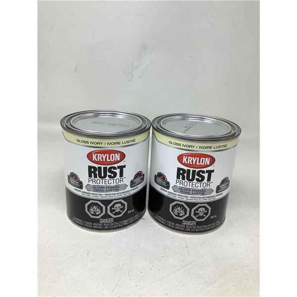 Krylon Rust Protection Paint Lot of 2 x 946ml Glass Ivory