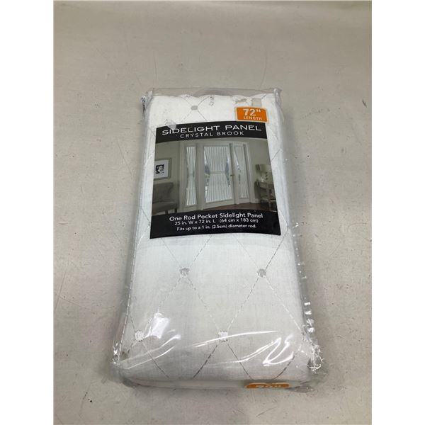 Crystal Brook side light curtain panel 25x72 NEW