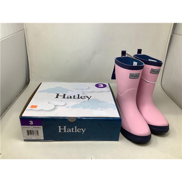 Hatley Girls Size 3 Pink rubber boots NEW