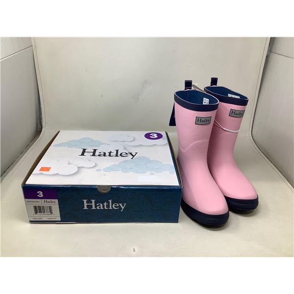 Hatley Girls Size 3 Pink rubber boots NEW