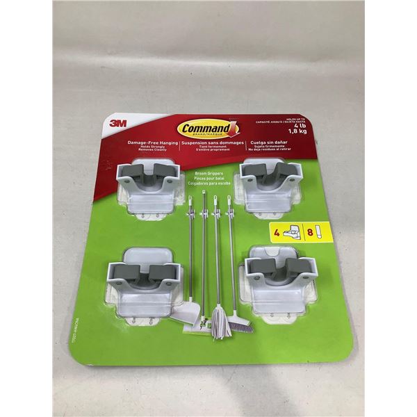 Command Broom mop Grippers lot of 4 NEW