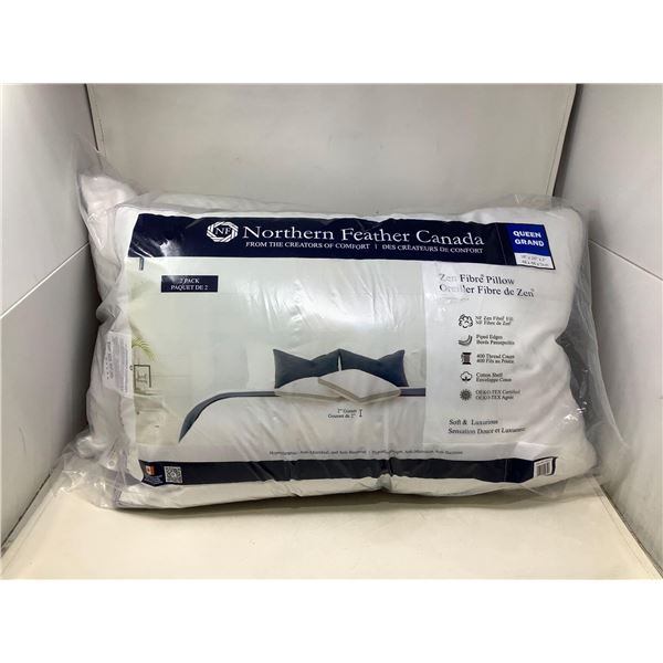 Northern Feather Canada Zen Fibre Pillows Queen lot of 2