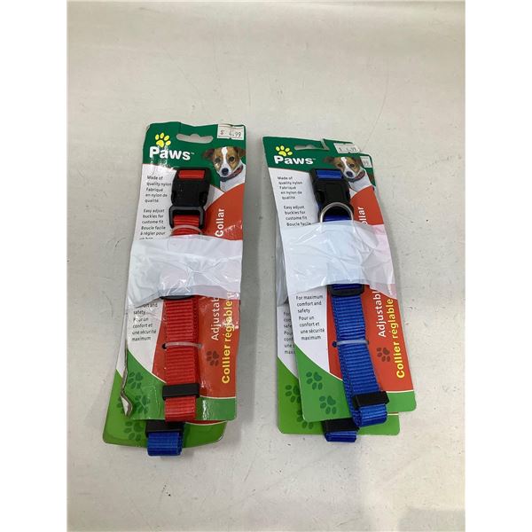 Pas Nylon Heavy Adjustable Collars blue and red Lot of 4