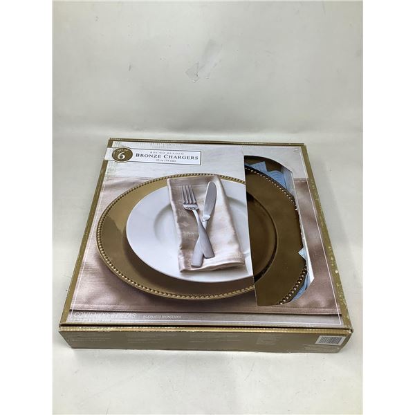 Round Beaded Bronze Plates (13")