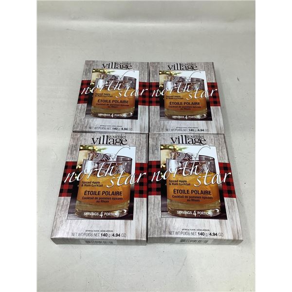 Gourmet Village North Star Spiced Apple & Rum Cocktail Lot Of 4