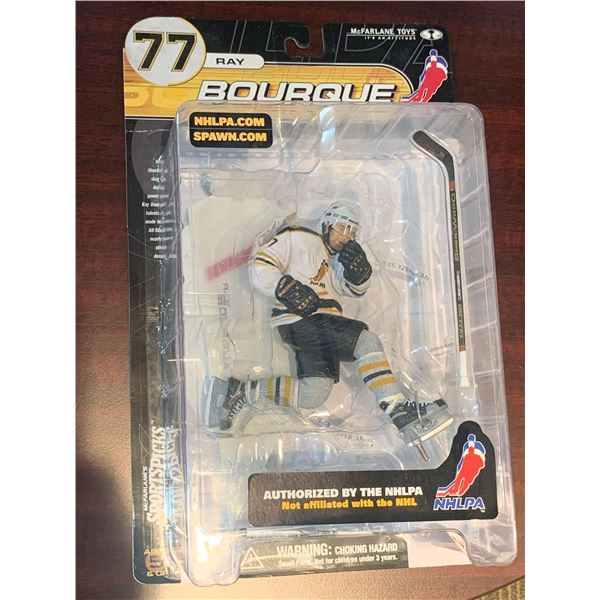 Ray Bourque McFarland Figurine NEW Mint Cased with ice surface mount and stick