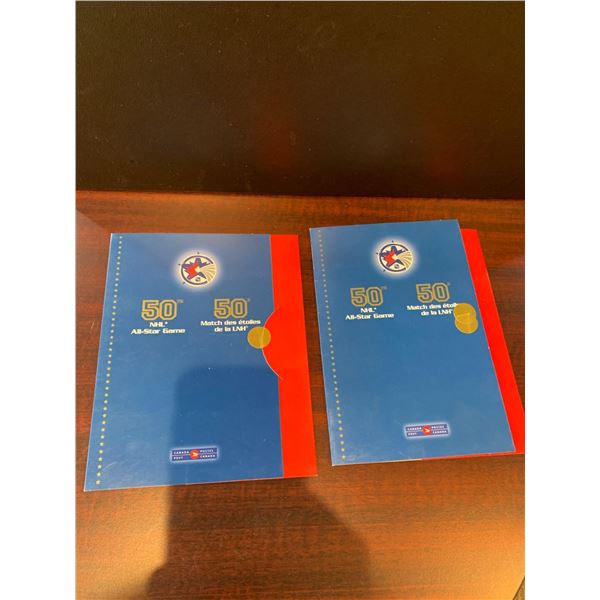 Canada Post Stamp collection 50th NHL All Star Game LOT of 2