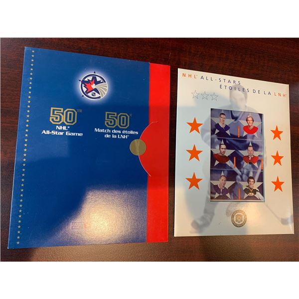 Canada Post Stamp collection 50th NHL All Star Game and NHL all stars LOT of 2