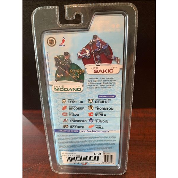 Joe Sakic & Mike Modano set of 2 McFarland Figurine NEW mint with ice surface mount and stick