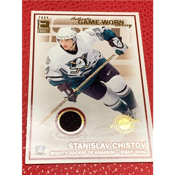 Exibit 2004 Stanislav Chistov Game Worn Jersey Collector Card