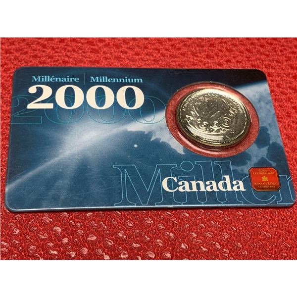 Royal Canadian Mint 2000 Millenium issue Quarter carded