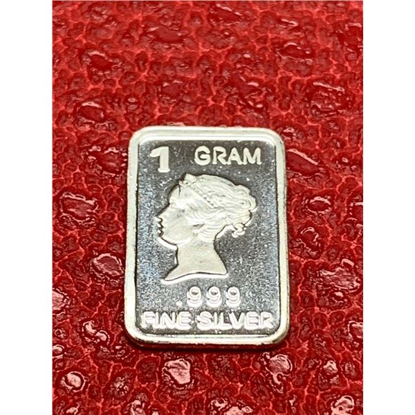 Silver .999 fine 1 gram wafer bar bullion