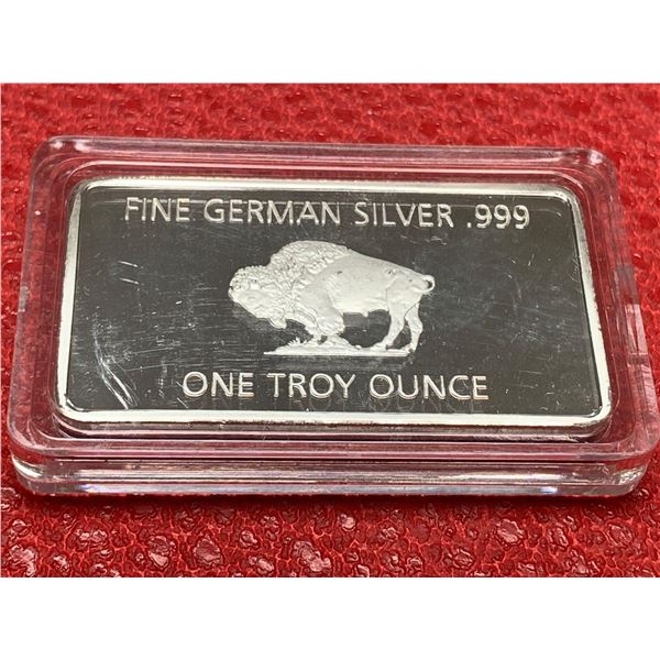 Buffalo Fine German silver .999 Wafer Bar cased NEW