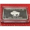 Image 1 : Buffalo Fine German silver .999 Wafer Bar cased NEW