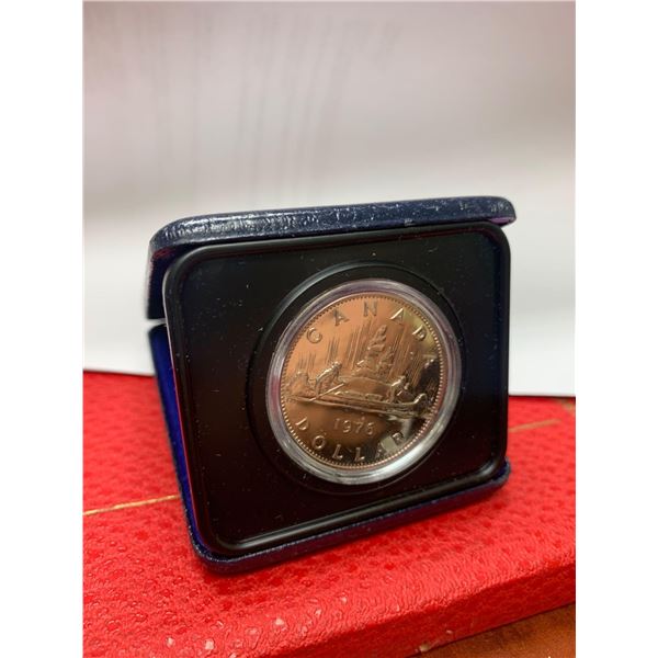 Royal Canadian Mint issue 1976 Canoe Cased commemorative dollar coin