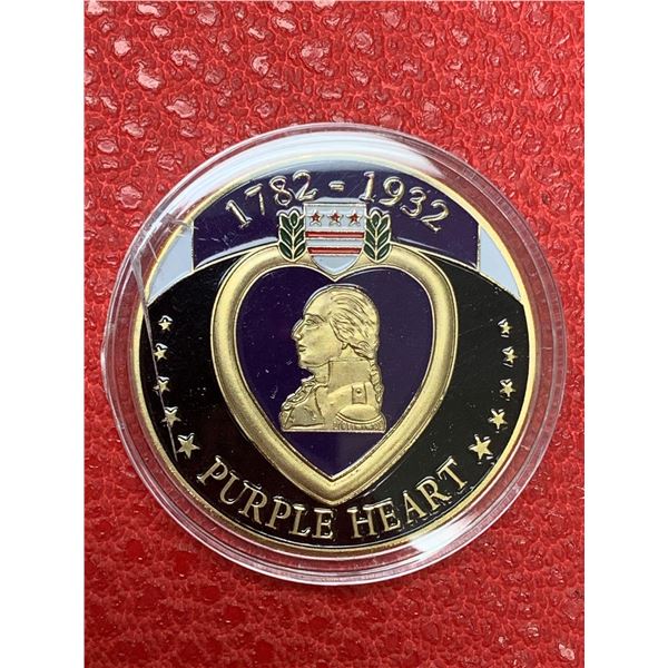 NEW Cased engravable commemorative Purple Heart Medallion