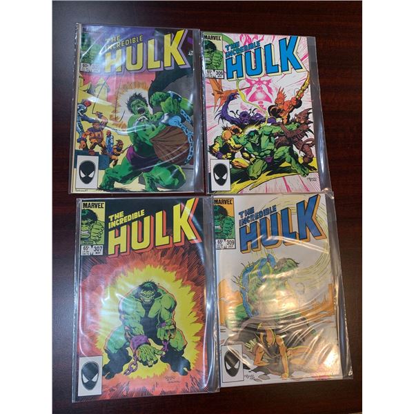 Marvel The Incredible Hulk issues 303,306,307,309 COMIC BOOKS - SOLD AS A LOT OF 4 - in protectors, 