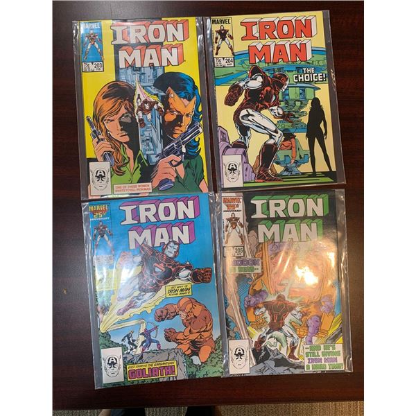 Marvel Iron Man issues 203-206 COMIC BOOKS - SOLD AS A LOT OF 4 - in protectors, great condition