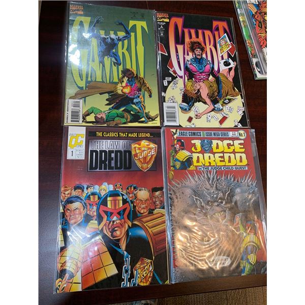 Gambit and Judge Dredd comics assorted COMIC BOOKS - SOLD AS A LOT OF 4 - in protectors, great condi