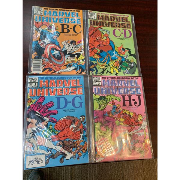 Marvel official handbook of the universe series B-C, C-D, D-H, H-J COMIC BOOKS - SOLD AS A LOT OF 4 