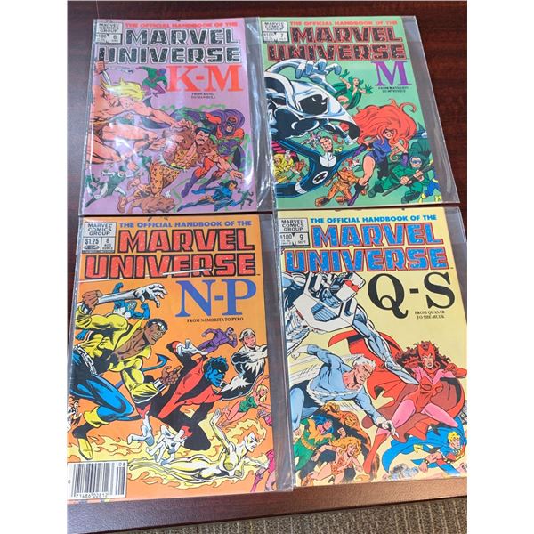 Marvel official handbook of the universe series K-M, M, N-P, Q-S COMIC BOOKS - SOLD AS A LOT OF 4 - 