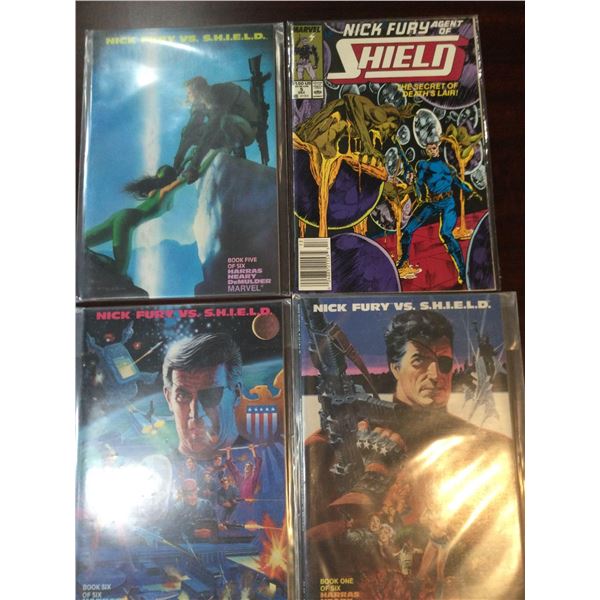 Marvel Nick Fury VS Shield Graphic Novels COMIC BOOKS - SOLD AS A LOT OF 4 - in protectors, great co