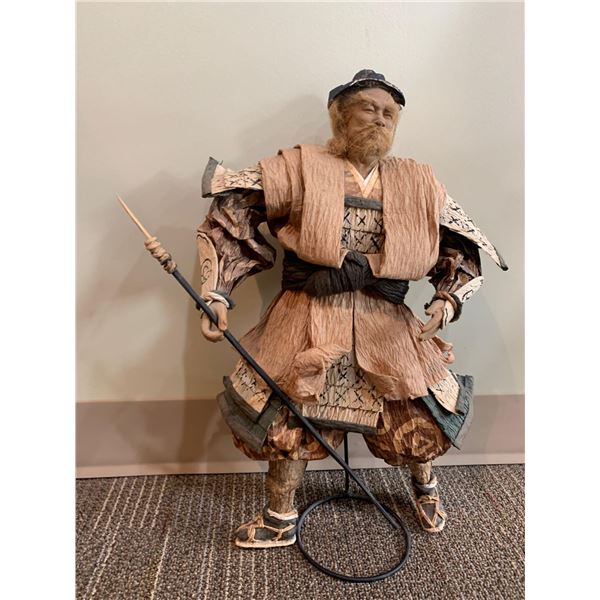 Samurai Warrior Paper Mache Style statue 1 of 3 -  18 inches